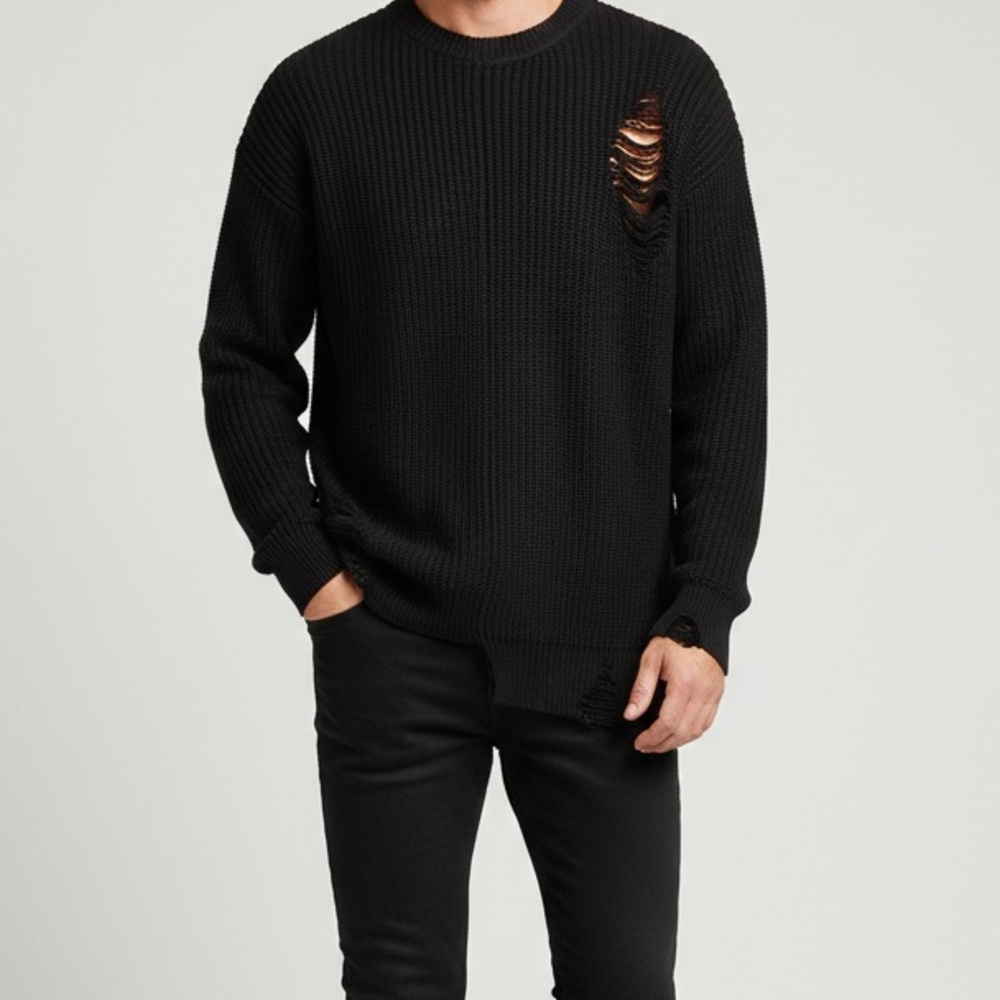 Zara Gray Ripped sweater